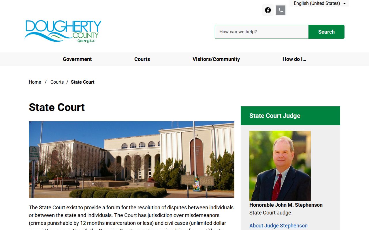 Dougherty County State Court misdemeanor information