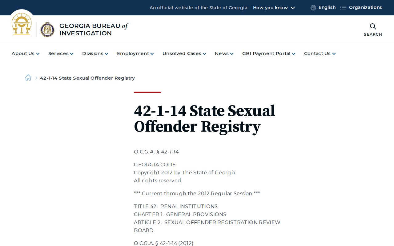 Georgia risk classification law for Dougherty County registry records