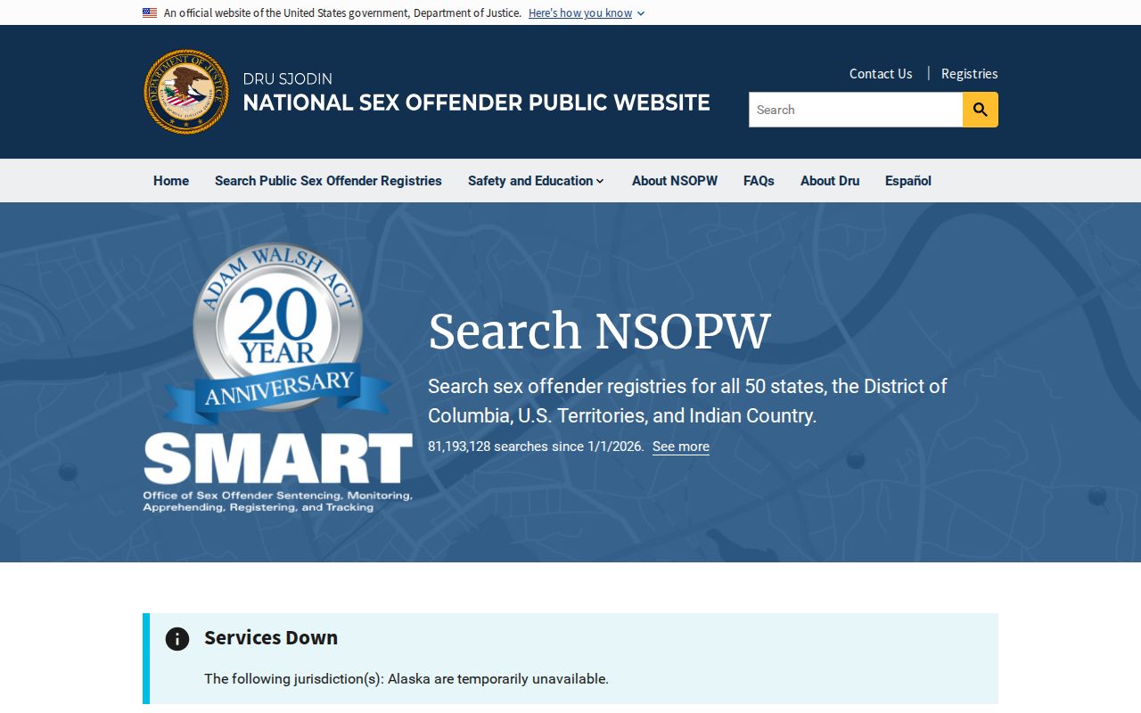 United States DOJ national registry search for Dougherty County checks