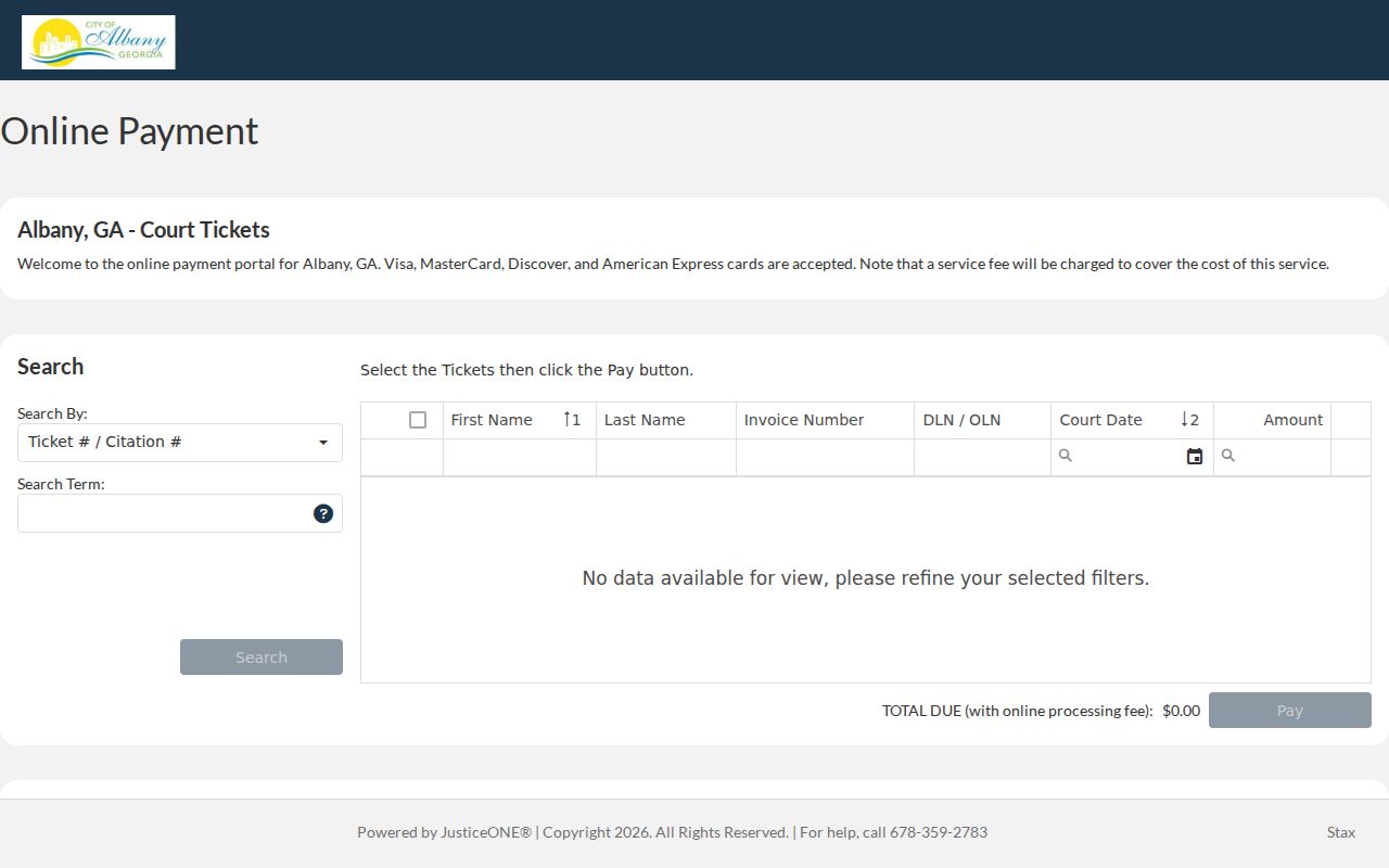 Albany ticket portal distinguished from complete criminal court records