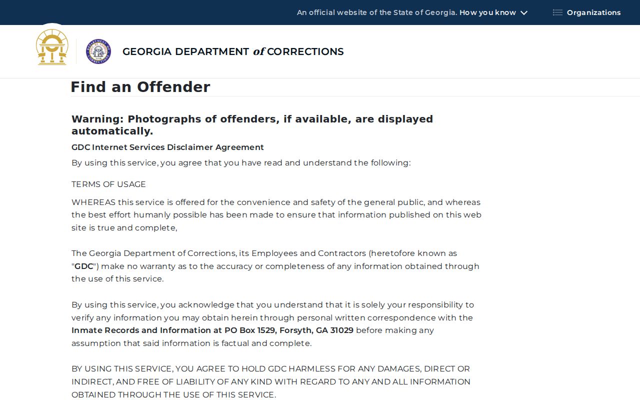 Dougherty County criminal history GDC offender locator