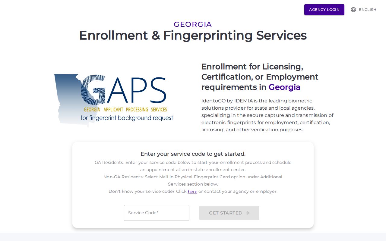 Dougherty County fingerprint criminal record review through GAPS